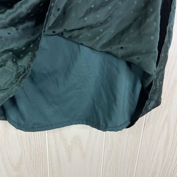 Madewell One-Shoulder Dress Green 100% Silk Green Polka-Dot Size 2 - Picture 6 of 7